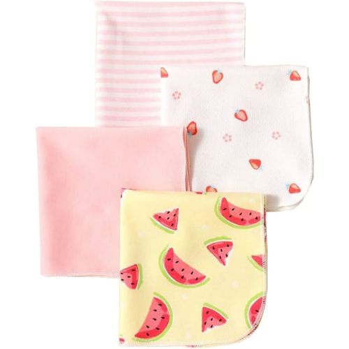 CuteOn 4 PCS Reusable Newborn Baby Washcloth Feeding Wipe Cloth Mini Baby Towels Yellow 11.02" x 11.02"