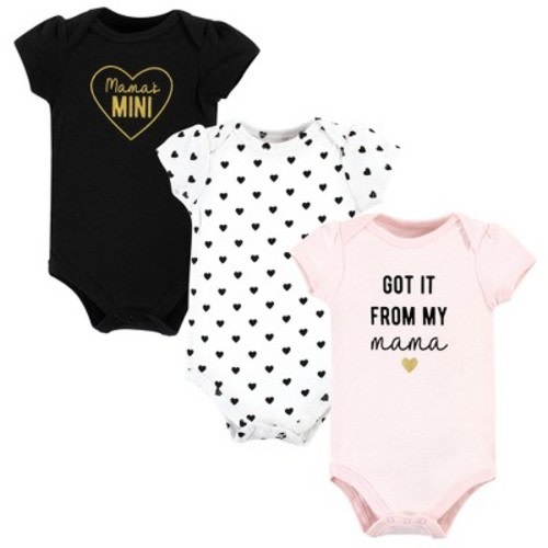 Hudson Baby Infant Girl Cotton Bodysuits, Mama Heart, Size: 3-6 months