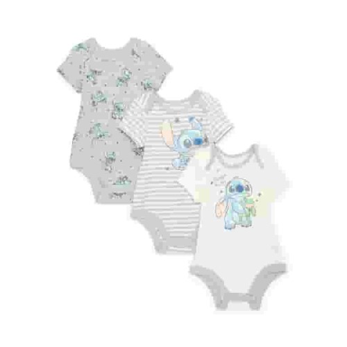 Disney Baby Wishes + Dreams Character Infant Baby Short Sleeve Bodysuits, 3-Pack, Sizes Newborn-12 Months