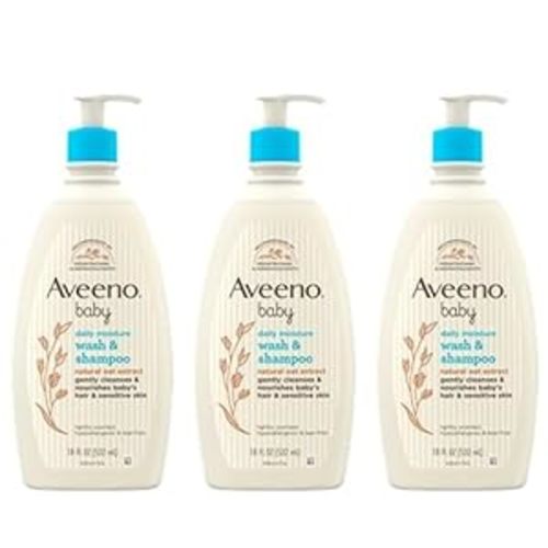 Aveeno Baby Gentle Bath Wash & Shampoo, Hypoallergenic, Tear-Free, 18 Fl Oz (Pack of 3)