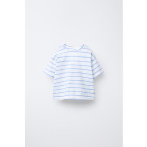 STRIPED T-SHIRT - Blue | ZARA United States
