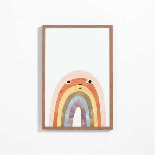 Happy Rainbow Large Framed Wall Art Print