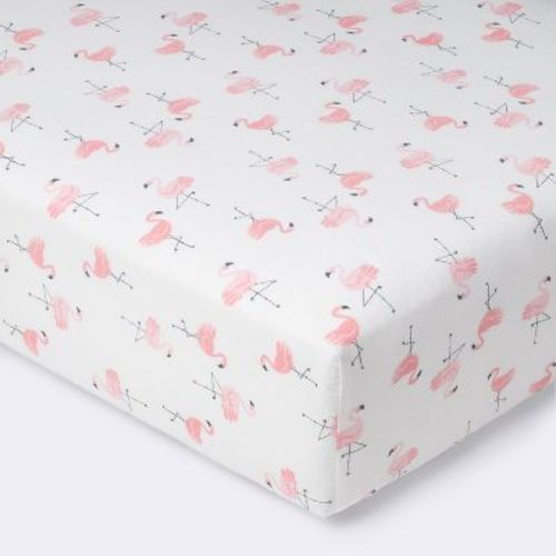 Crib Fitted Sheet Flamingos - Cloud Island™ - Pink/white