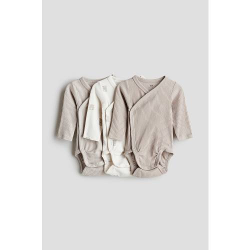 3-PACK WRAPOVER BODYSUITS Size 3m
