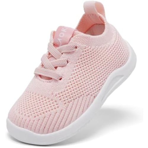 MORENDL Toddler Sneakers Baby Non-Slip Lightweight Breathable Barefoot Shoes Infant Tennis Walking Shoes