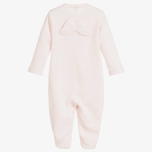Marie-Chantal - Pale Pink Angel Wings Babygrow | Childrensalon