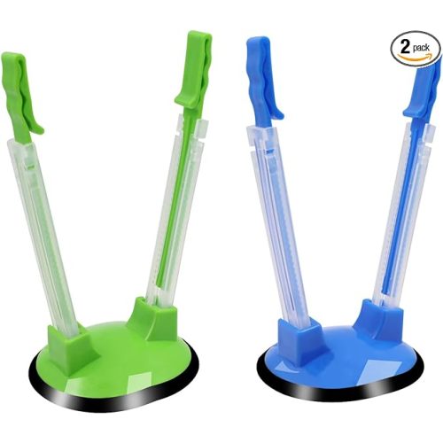 Adjustable Baggy Rack Stand 2 Pack. Tezam Prop Plastic Ziploc Freezer Storage Bags Open Hands-Free to Pour Leftovers, Snacks and Meal Prep Ingredients With No Food Spills or Kitchen Mess