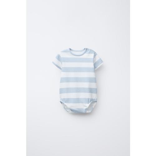STRIPED BODYSUIT - Light blue | ZARA United States