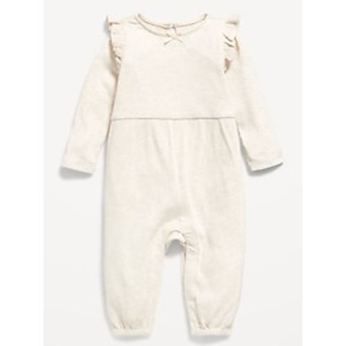Long-Sleeve Ruffle-Trim Ribbed Jumpsuit for Baby | Old Navy