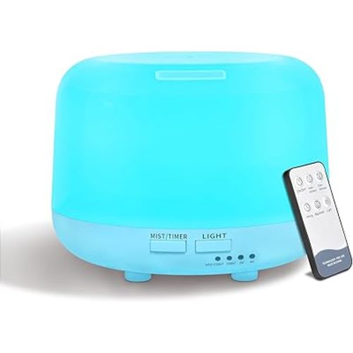 300ML Essential Oil Diffuser with Remote Control, 7 LED Color Changing Light, 8 Hour Cool Mist Fragrance Air Humidifier