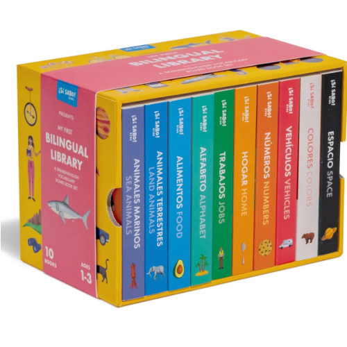 My First Bilingual Library: A Spanish-English Vocabulary Board Book Set of Colors, Numbers, Animals, ABCs, and More (Si Sabo Bilingual Books for Kids)