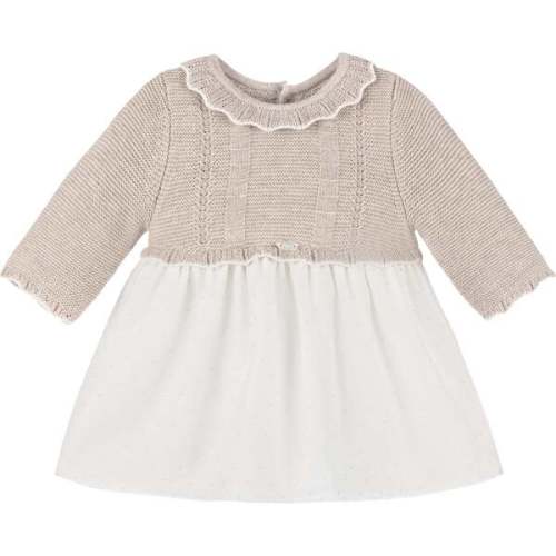 Ruffle Collar Jersey Dress, Beige - Mayoral | Maisonette