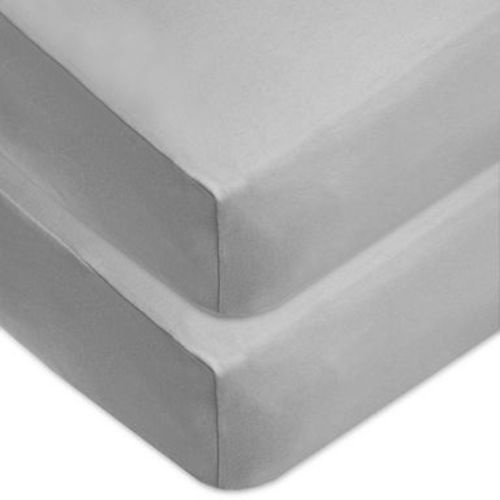 TL Care Printed 100% Cotton Knit Fitted Crib Sheet - Gray - 2pk