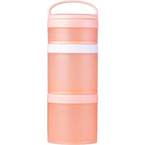 Whiskware Stackable Snack Containers for Kids and Toddlers, 3 Stackable Snack Cups for School and Travel, Coral Color (Pack of 1)