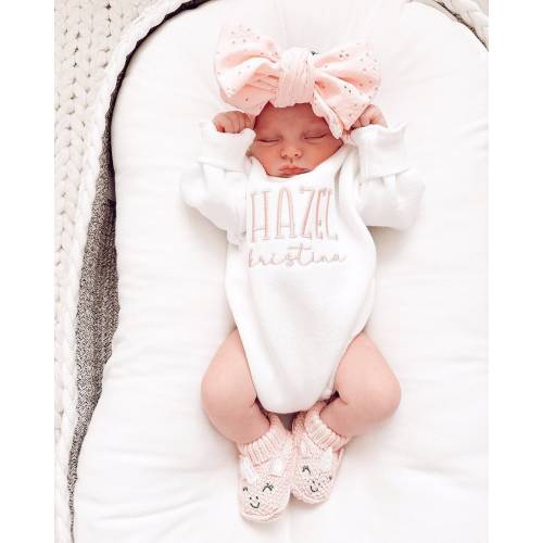 Embroidered Baby Sweater, Cotton Fleece Rompers, Personalized Infant Bodysuit, Personalized Gift for Babies, Unisex Children's Clothing