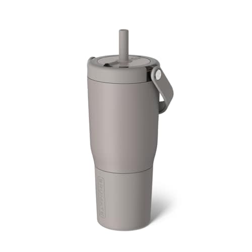 BrüMate Resa 25oz 100% Leakproof Travel Tumbler with Handle & Straw | Flexible SoftSip Straw | Silicone Sleeve for Durability | Stainless Steel | Cup Holder & Travel Friendly Water Bottle | (Mocha)