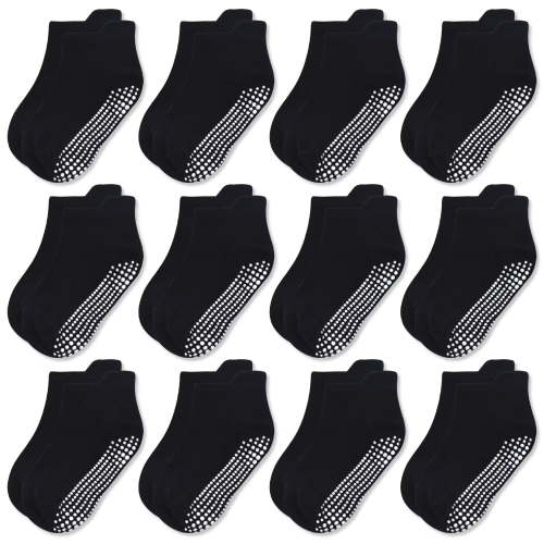Non Slip Toddler Socks 12 Pairs Baby Socks Toddler Grip Socks Anti Skid Socks for 6 Months-7 Years Boys