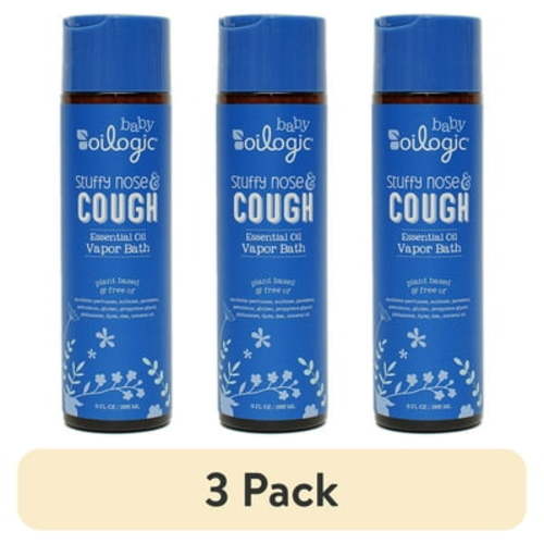 (3 pack) Oilogic Stuffy Nose & Cough, Essential Oil Vapor Bath for Baby, 9 oz