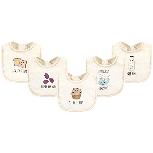Touched by Nature Unisex Baby Organic Cotton Bibs, Muffin, One Size