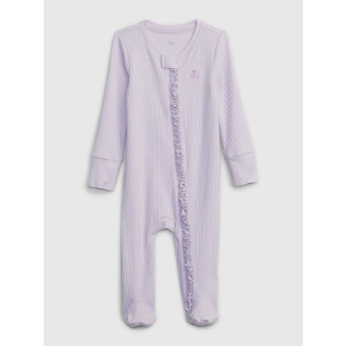 Baby First Favorites TinyRib Footed One-Piece in orchid petal, size: 3-6 M