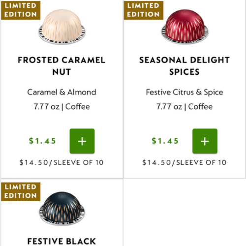 Nespresso - Coffee Detail page