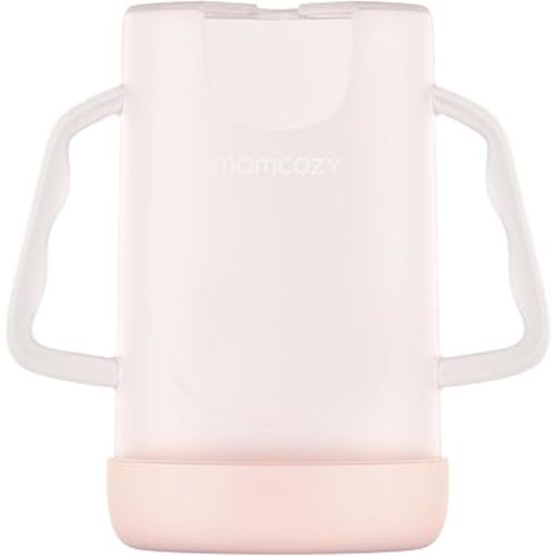 Momcozy Squeeze Pouch Holder for Food Pouches and Drink Boxes, Baby Pouch Holder Allows Baby to Self-Feed and Avoid Messes, Baby Food Pouch Holder Handle is Easy to Grip, Comfortable, Pink