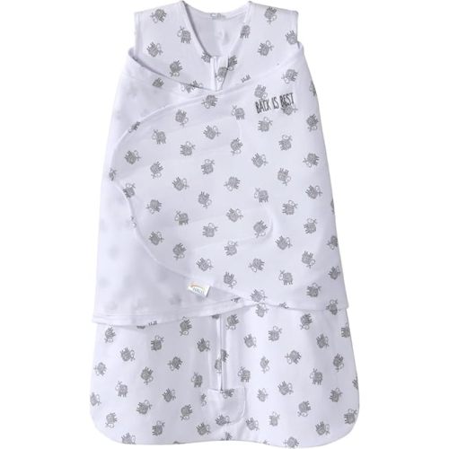 HALO 100% Cotton Sleepsack Swaddle, 3-Way Adjustable Wearable Blanket, TOG 1.5, Lamb Scribble White, Newborn, 0-3 Months