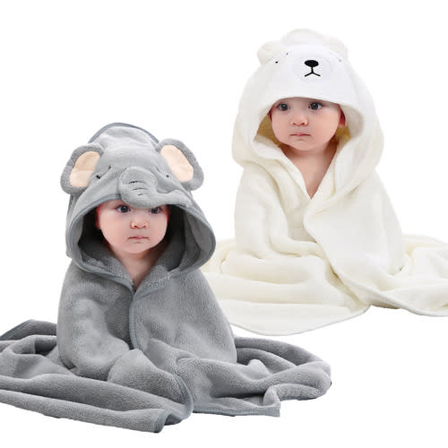 2 Packs Baby Hooded Towels Soft Cotton Baby Bath Towel,31.5 x 31.5" Ultra Absorbent Towel for Newborn Toddler Infants Babie Gifts