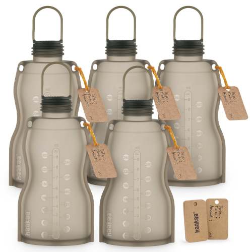 Reusable Breast Milk Storage Bags, 100% Food-Grade Silicone and Freezer-safe