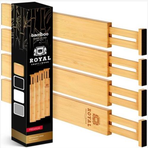 Royal Craft Wood Bamboo Drawer Dividers 13.5"-16"