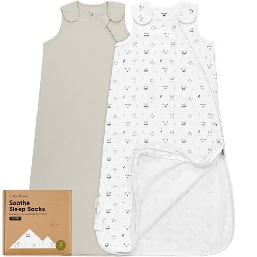 2-Pack Organic Baby Sleep Sacks, 100% Cotton - Soft & Breathable 0.5TOG Baby Wearable Blanket, Toddler Sleeping Sack 6-18 Months, Easy to Wear Transitional Swaddles for Newborns, Infants(Roarsome, M)