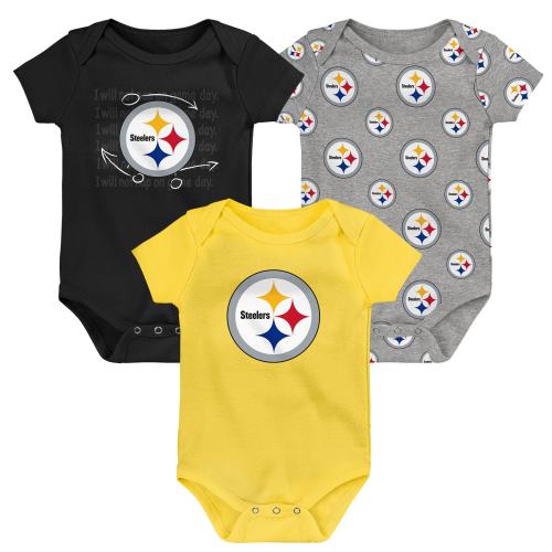 Newborn & Infant Pittsburgh Steelers Team Starter 3-Pack Bodysuit Set 6-9m