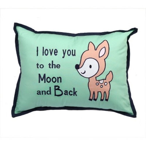 Bacati - Emma Aztec Coral/Mint//Navy Hedgehog Throw Pillow