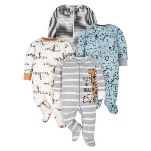 Gerber Baby Boy Sleep 'n Play Footed Pajamas, 4-Pack