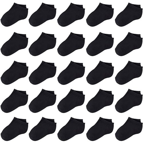 Duufin 25 Pairs Toddler Ankle Socks Low Cut Kids Half Cushion Socks Low Rise Ankle Socks for Boys and Girls 1-2T