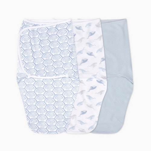 Essentials Cotton Wrap Swaddles (3 Pack) - At Sea