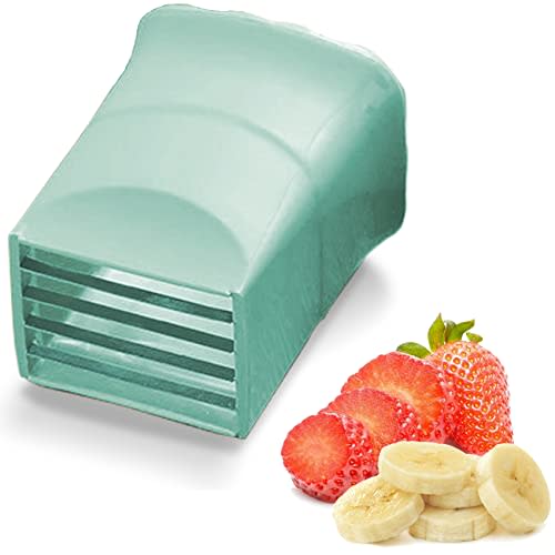 Cup Slicer - [NEW] Fruit Slicers Cup Egg Slicer, Stainless Steel Banana Strawberry Cutter, Quickly Making Soft Fruits, Vegetables Cutting Kitchen Gadget (Green (Pack of 1))