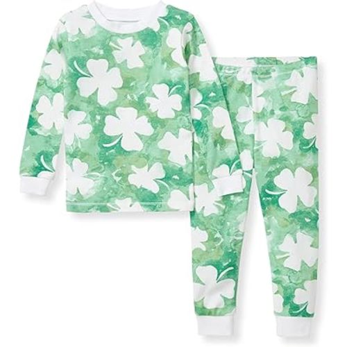 Burt's Bees Baby Girls' Pajamas, 2-Piece Long Sleeve Tee and Pants Organic Cotton PJ Set