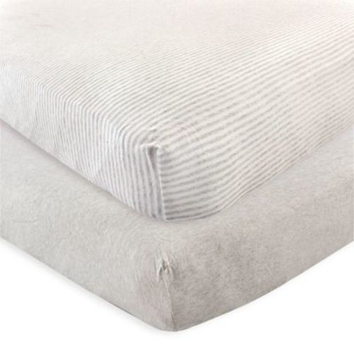 Touched by Nature Infant Baby Organic Cotton Crib Sheet, Heather Gray, One Size