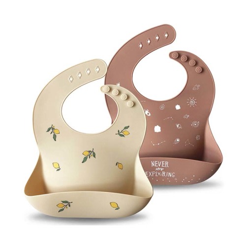 Silicone Baby Bib - 2 Packs