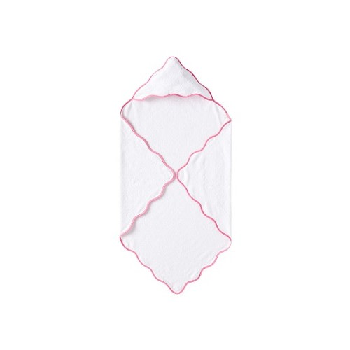 Organic Scallop Baby Hooded Towel: Pink