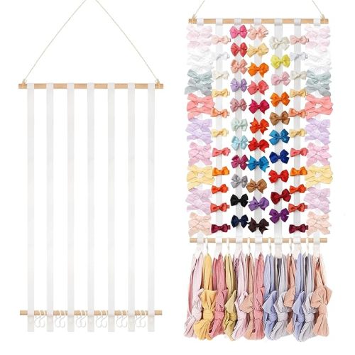 kangaroo Headband Holder Hair Bows Organizer for Baby Girls Large Capacity Bow Holder Hair Accessories Wall Hanging Organizer for Toddler Baby Girl Nursery Room Decor (colorful)