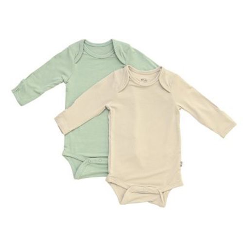Kyte Baby 2-Pack Long Sleeve Bodysuit in Oat and Sage