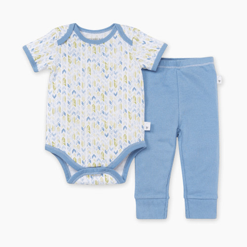 Burt's Bees Baby Farmer's Crossing Bodysuit & Pant Set, 100% Organic Cotton - Farmer's Crossing, Newborn