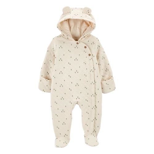 Carter's Baby Girls' Newborn-9M Hooded Quilted Pram Sleep & Play