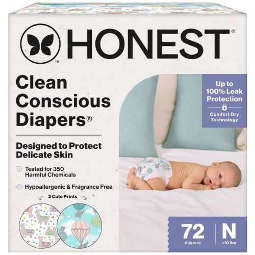 The Honest Company Clean Conscious Disposable Diapers - Giraffes - Size Newborn - 32ct