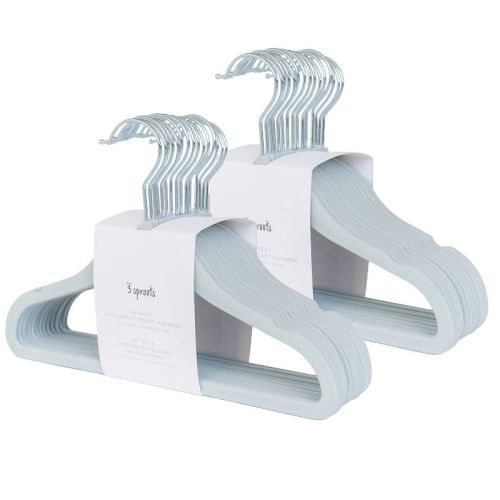 3 Sprouts Velvet Hangers 30 Pack - Blue