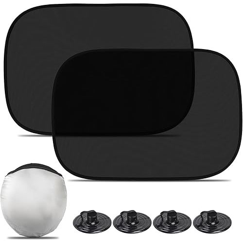 Car Window Shade for Baby (21"x14"), 2 Pack Car Window Shades, Window Shade for Baby in Car with Suction Cups, Complete Kids/Adults/Pets Sun Protection from UV Rays