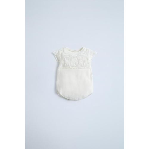OPENWORK KNIT JUMPSUIT - Ecru | ZARA United States