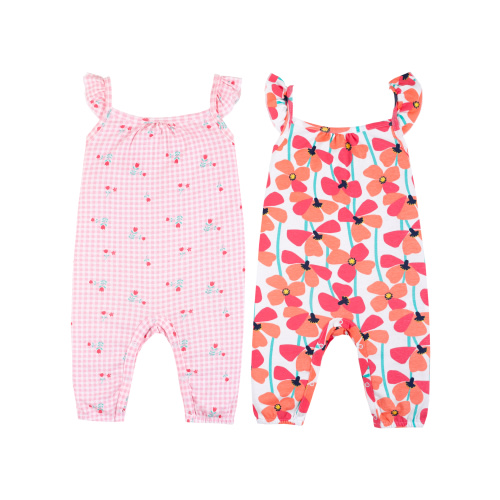 Little Star Organic Baby Girl 2 Pk Flutter Sleeve Rompers, Size Newborn - 24 Months